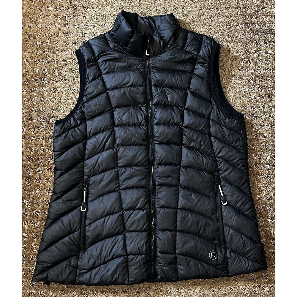 Roper Quilted Down Puffer Vest Womens Medium Black Full Zip Western Cowboy Rodeo